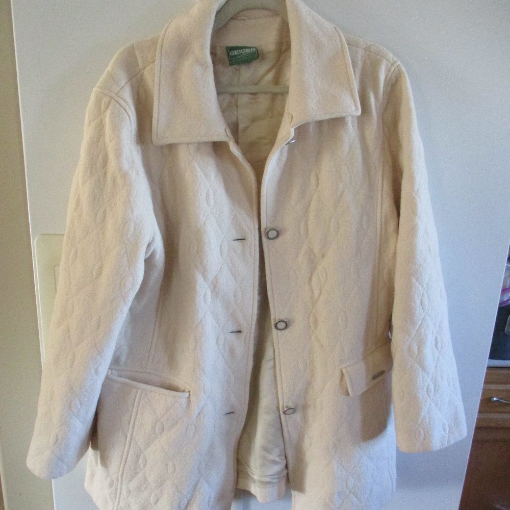 Geiger Classic Button Wool Coat Jacket Button Lin… - image 1